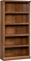 Sauder 5-Shelf Oiled Oak Bookcase - Adjustable Shelves, Easy Assembly, Versatile Storage for Home Office, Living Room & Kitchen