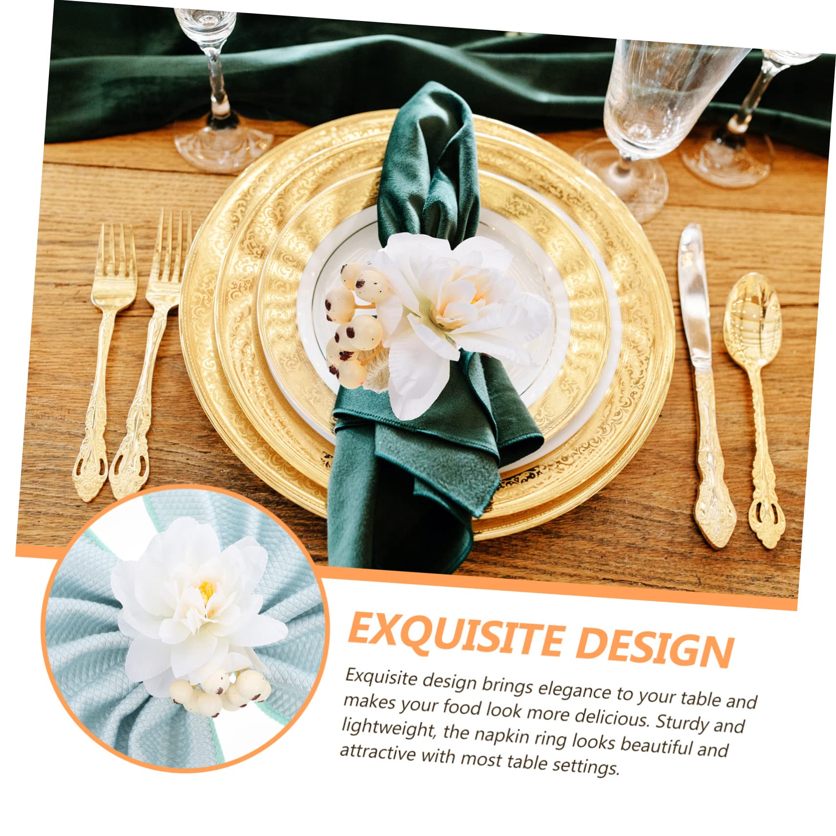IMIKEYA 18stücke Teiliges Künstliche Blüten Serviettenringe Aus Blossom Elegante Tischdekoration Für Hochzeiten Und Partys Leicht Und Pflegeleicht Für Festlichkeiten