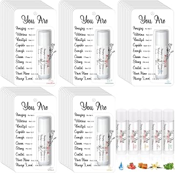 100 Pack Christian Gifts Bulk for Women Men Religious Lip Balms Bulk Church Party Favors Christmas Party Gifts Stocking Stuffers Bible Verse Study Supplies for Employee Staff Coworkers