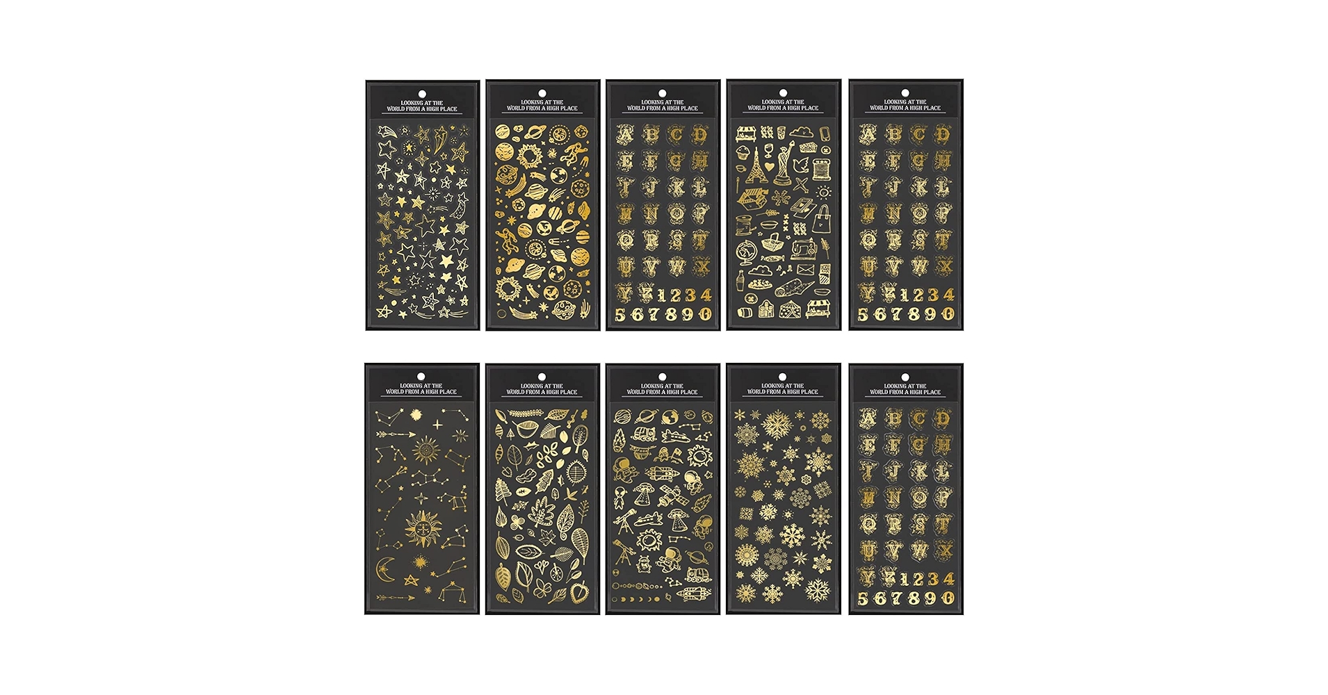 Amazon.co.jp: 8種類 コラージュシール 金箔のデザイン 大量