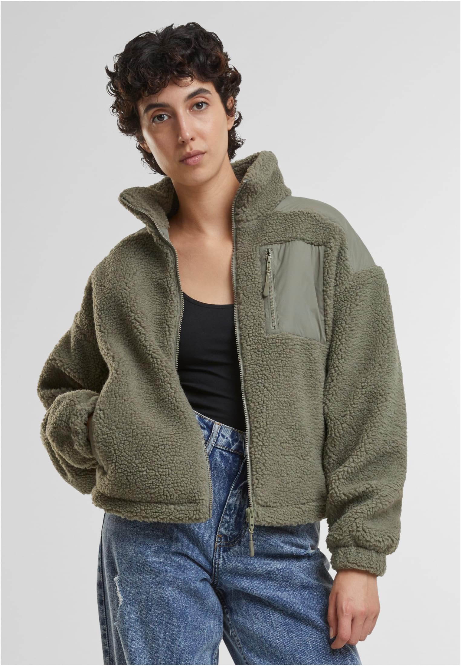 Urban Classics Damen Ladies Sherpa Mix Jacket