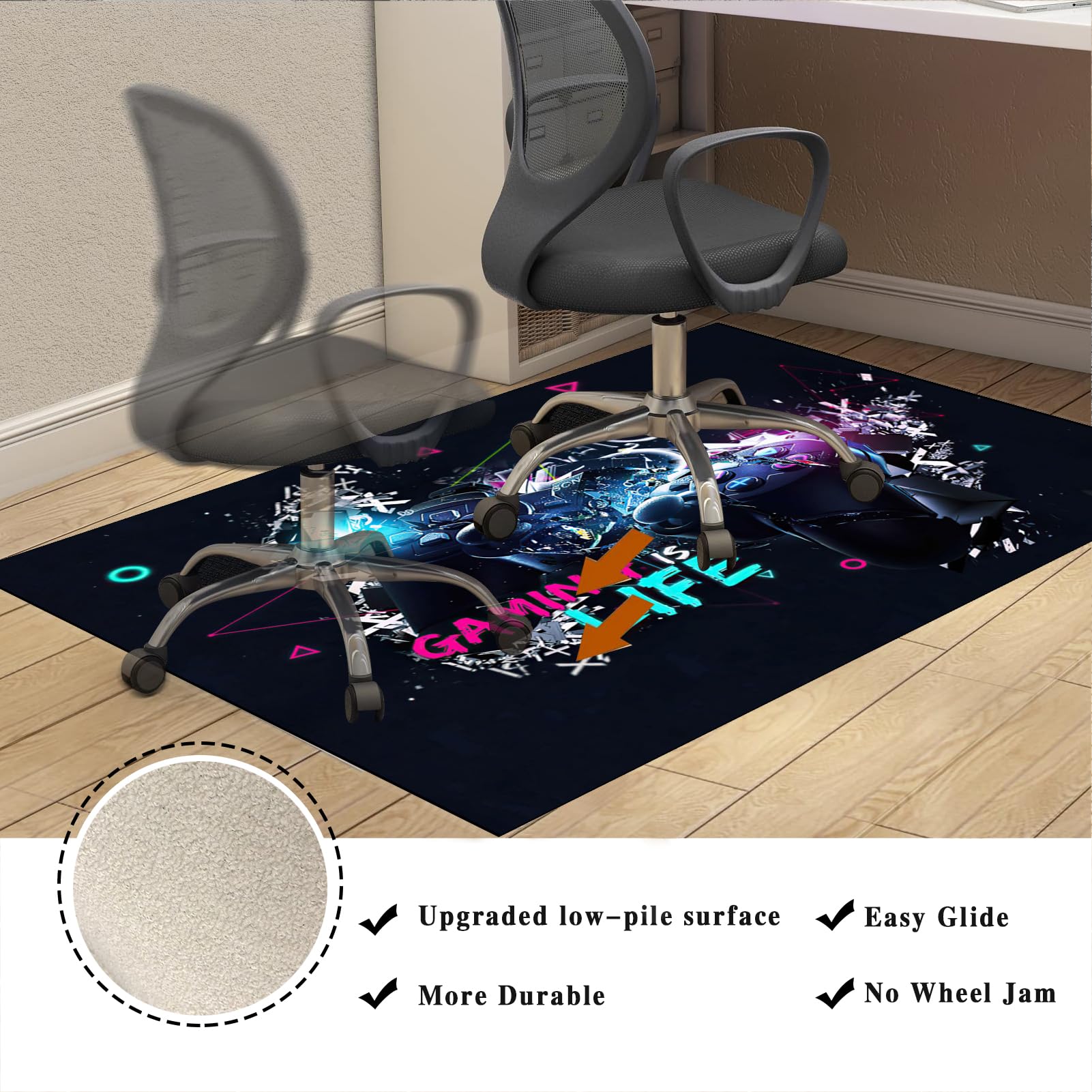 140 x 180 cm Tapis protège Sol, Tapis de Sol Gaming, Tapis de Chaise de Bureau, Tapis Protège-Sol pour Chaise de Bureau, Tapis Gaming Sol pour Sols durs pour Parquet, Tapis de Sol Gamer