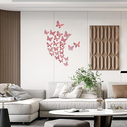 Miniatura 83 de SAOROPEB - Calcomanía 3D de mariposa que brilla en la oscuridad, 24 unidades, 3 tamaños, para decorar techo o pared, suministros de fiesta, 24