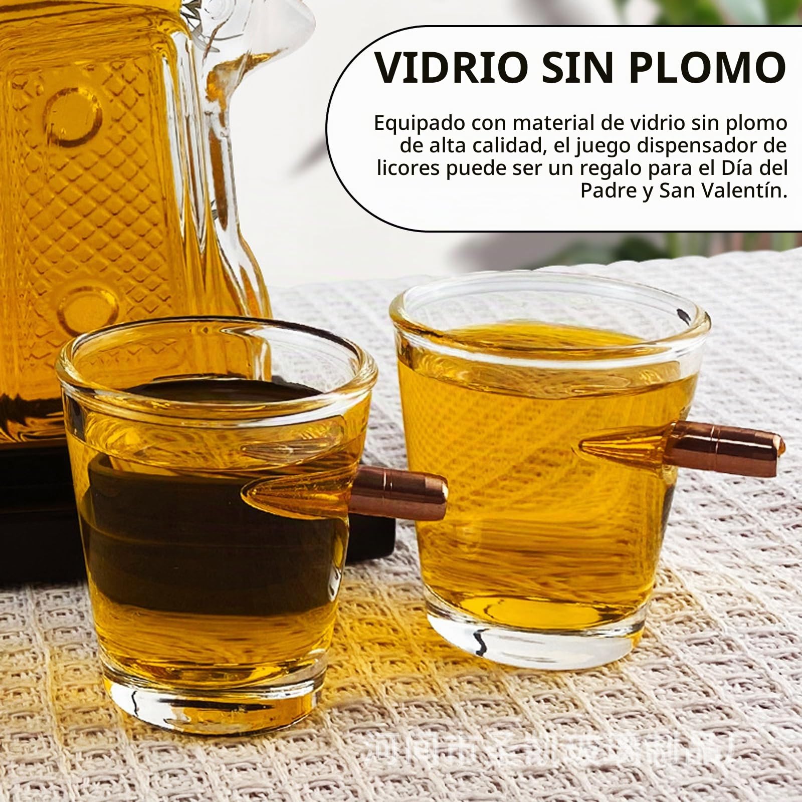 Decantador De Whisky, Vaso Whisky Regalos Jarra De Whisky Juego Decantador De Whisky Dispensador De Whisky Para Licor Con 2 Vasos De Chupito, Aniversario Para Hombre