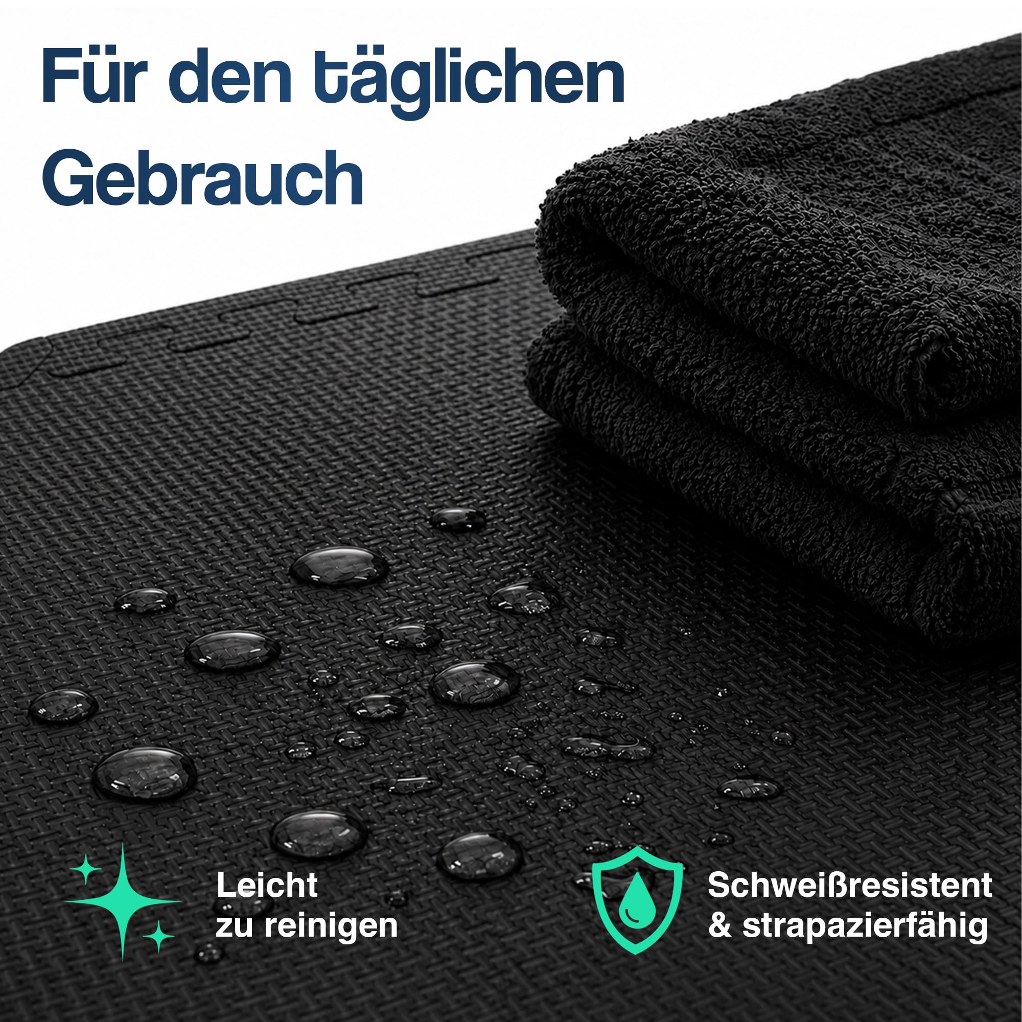 Hulser Fitness Puzzlematte - 60 x 60 cm - Bodenschutzmatten für Sporträume - Unterlegmatte, Fitnessmatte, Trainingsmatten, Schutzmatten für Fitnessgeräte