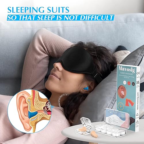 Miniatura 5 de Tapones para los oídos de silicona suave  Tapones para los oídos de espuma ultra suave  Máscara para dormir para hombres y mujeres diseño hueco 3D