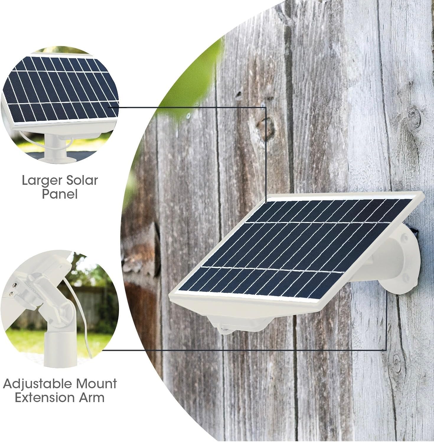 8W Solar Panel for Ring Stick Up Cam, Stick Up Cam Pro, Spotlight Cam Plus, Spotlight Cam Pro - Black