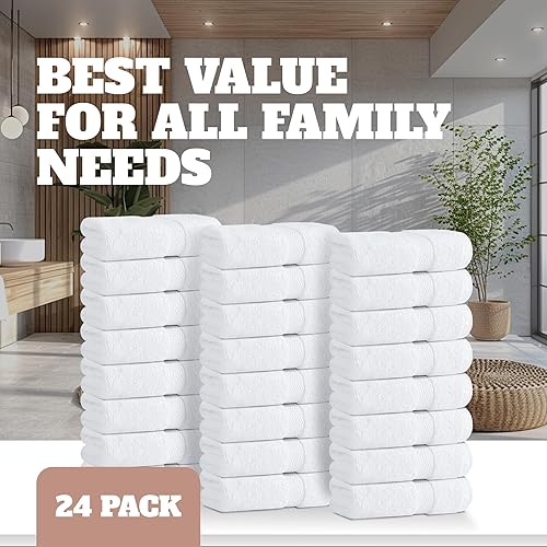 Vista 57 de White Classic Bleach Safe - Toallitas de maquillaje negras para limpieza facial, paquete de 6, toallas de maquillaje negras de algodón de lujo súper