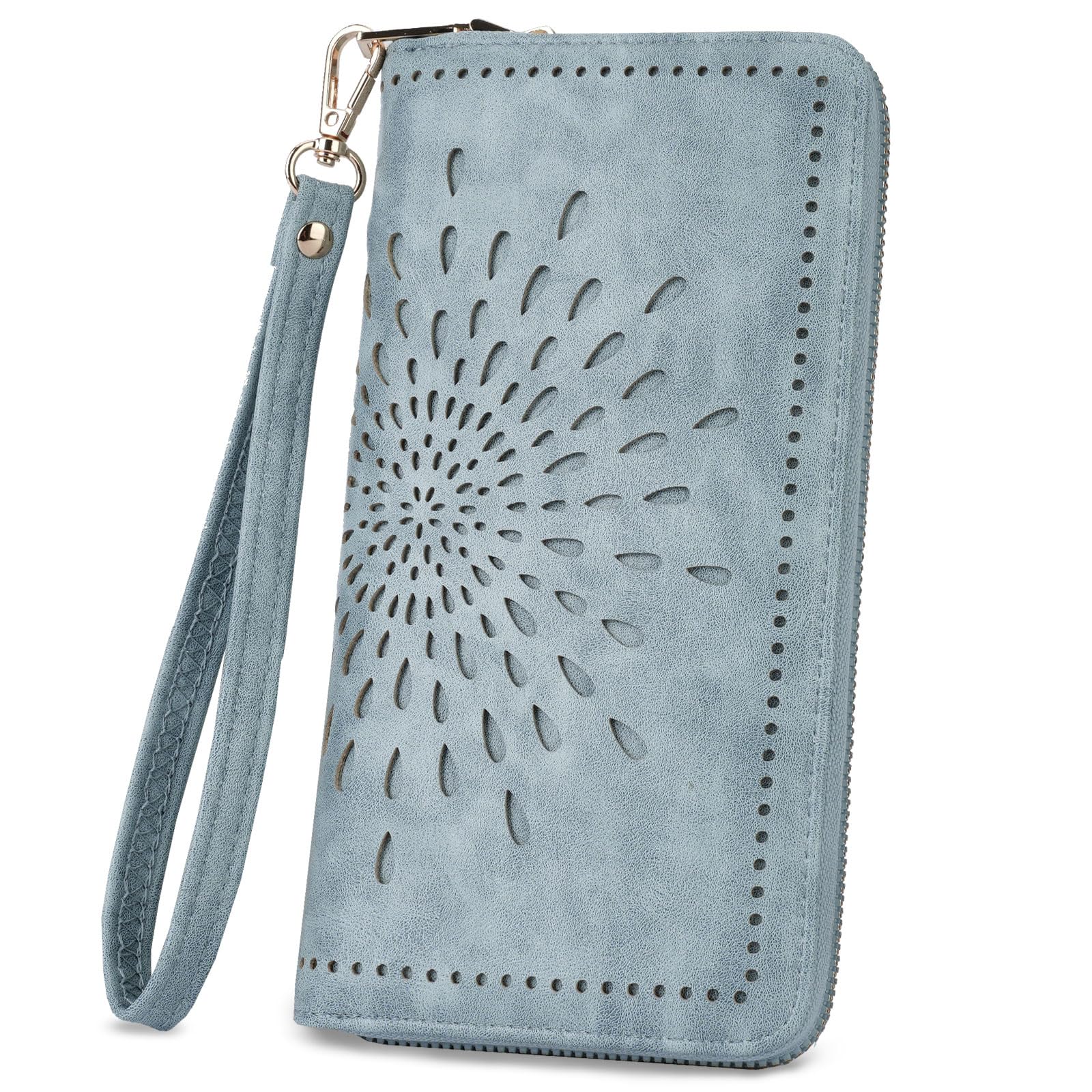 APHISON Wallet Women Large Capacity Clutch Purse For Ladies Card Holder RFID Wristlet Phone Zipper Coin Travel Pocket