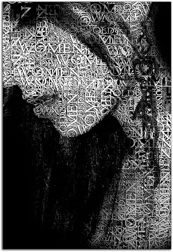 Miniatura 21 de Startonight Arte de pared de vidrio acrílico, retrato en azul y dorado metálico, obra de arte brillante de 24 x 36 pulgadas, decoración del hogar