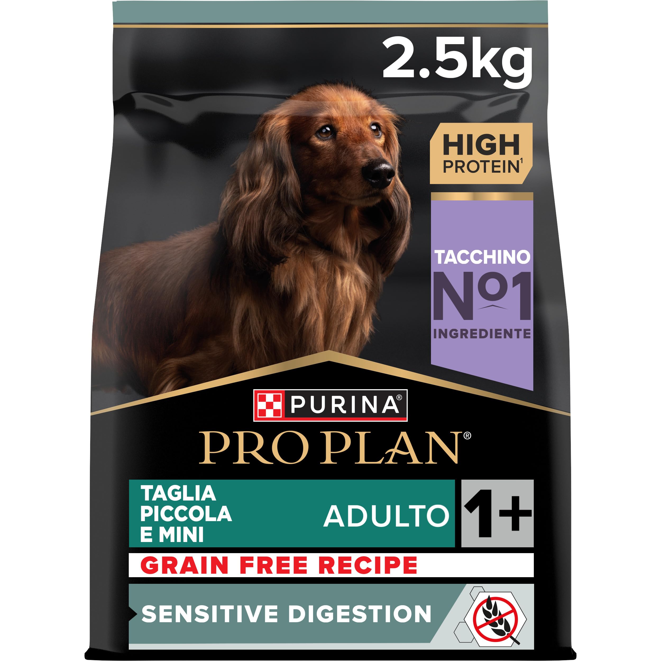Purina Pro Plan Small e Mini Adult Optidigest Grain Free Cane Crocchette, 4 Sacchi da 2.5 kg