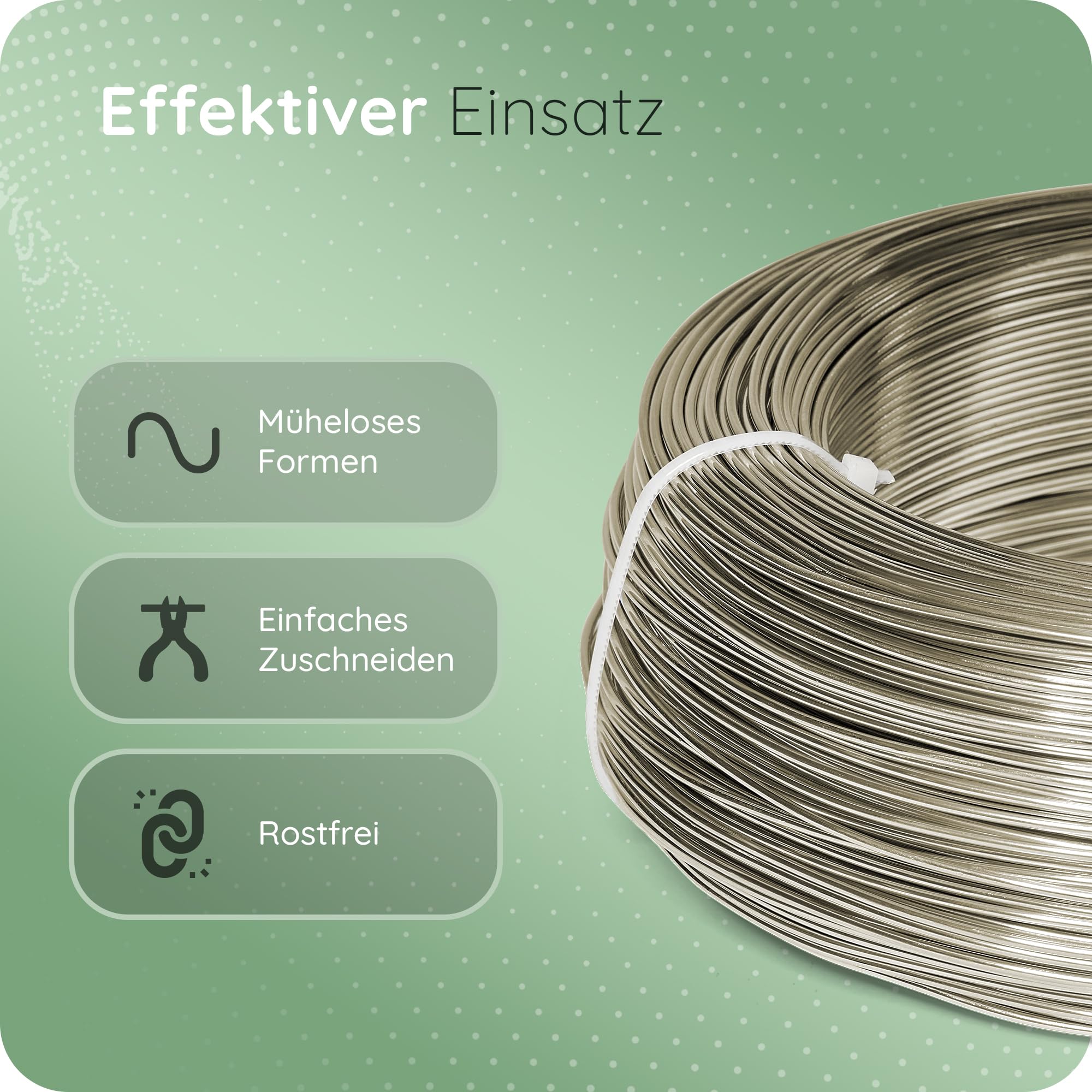 Novaliv Drut aluminiowy 2 mm, 300 m, kolor szampański, idealny jako drut giętki do majsterkowania, wszechstronny do projektów DIY i dekoracji, 60 m rolka drutu dekoracyjnego, drut do kwiatów, bez