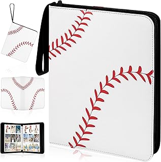Elcoho 900 Pockets Baseball Card Binder Baseball Card Holder Protectors Trading Card Holder with Sleeves Sports Card Binder Collectible Trading Card Albums Fit for Trading Cards Baseball Cards