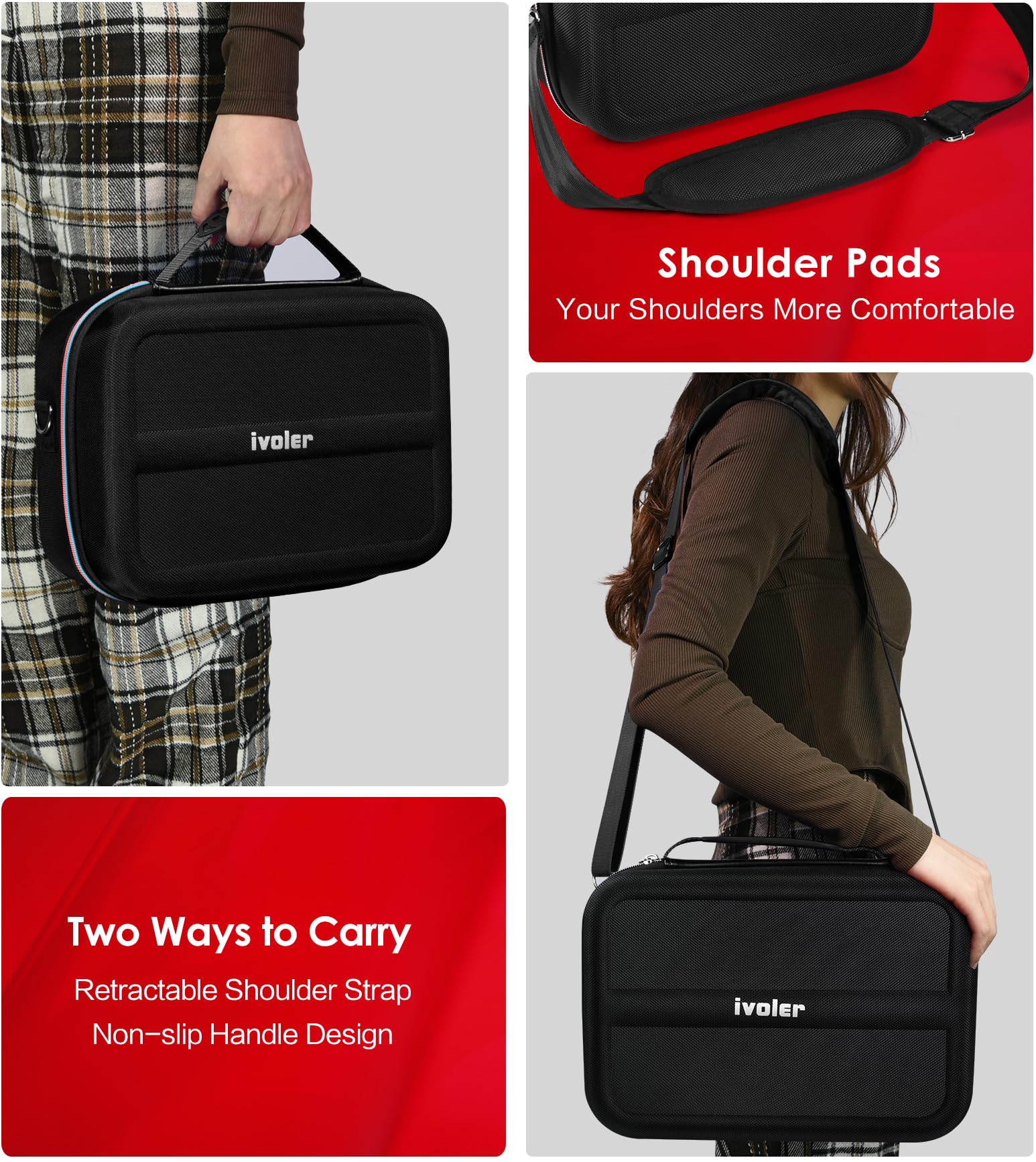 ivoler Carrying Storage All in One Case for Nintendo Switch 2 (2025),Portable Travel All Protective Hard Messenger Bag Soft Lining 20 Games for Switch 2 Console Pro Controller Accessories Black - Nintendo Switch 2 - Very Good - Used Accessory - Image 7