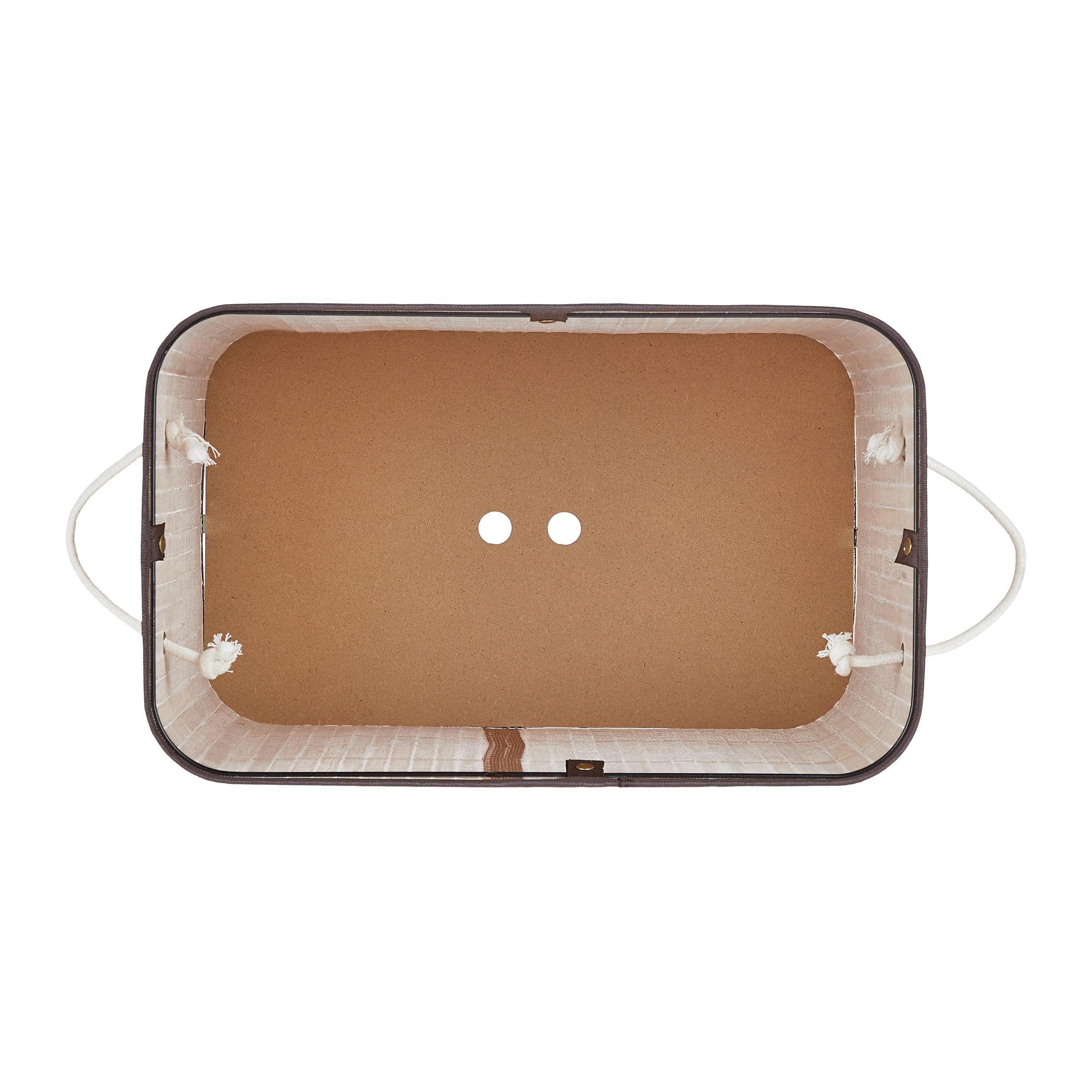 Relaxdays Cesto Portabiancheria, in bambù, Contenitore con 3 Scomparti da 30 L, Coperchio e Manici 63x55x35 cm, Naturale