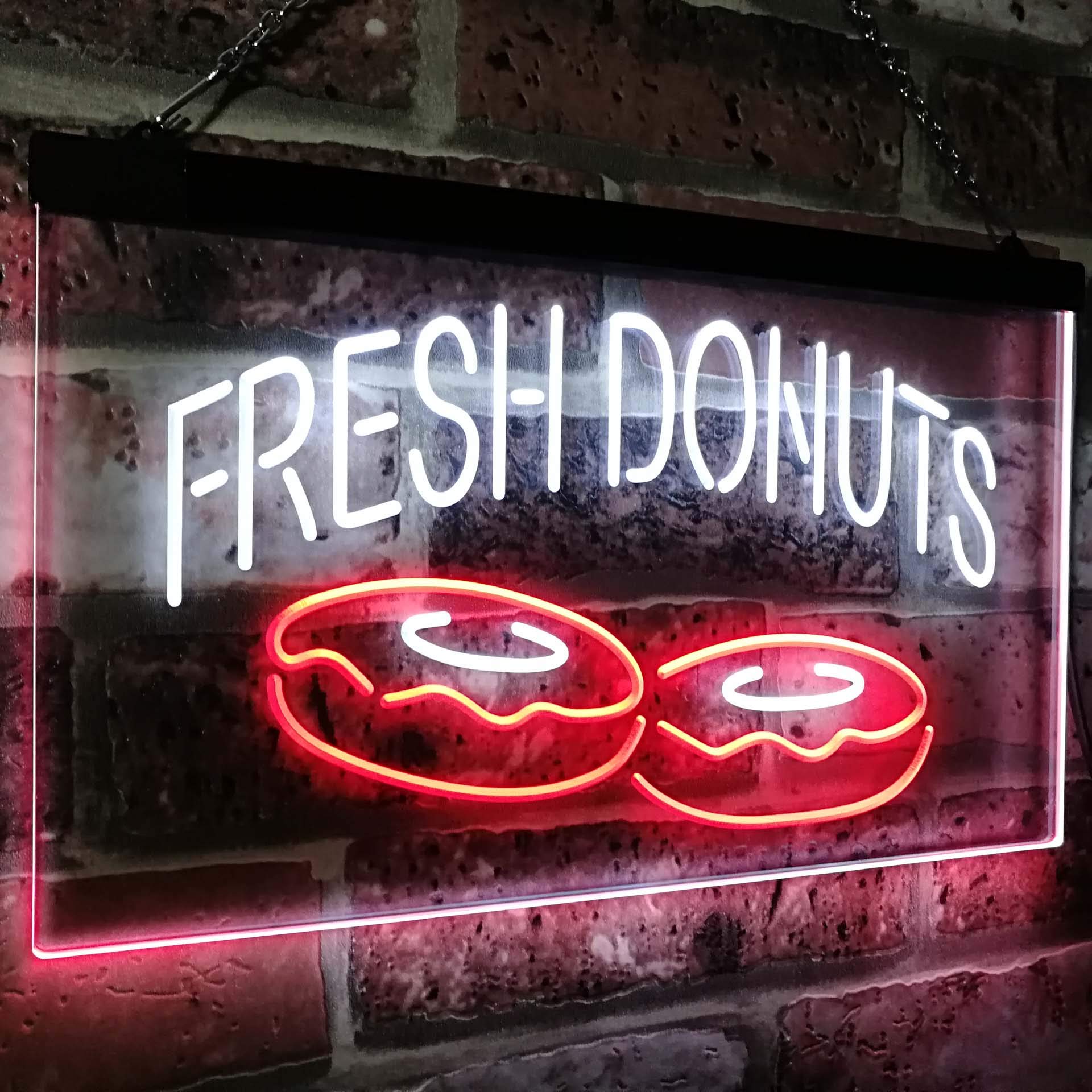 ADVPRO Fresh Donuts Home Décor Dual Color LED Neon Sign