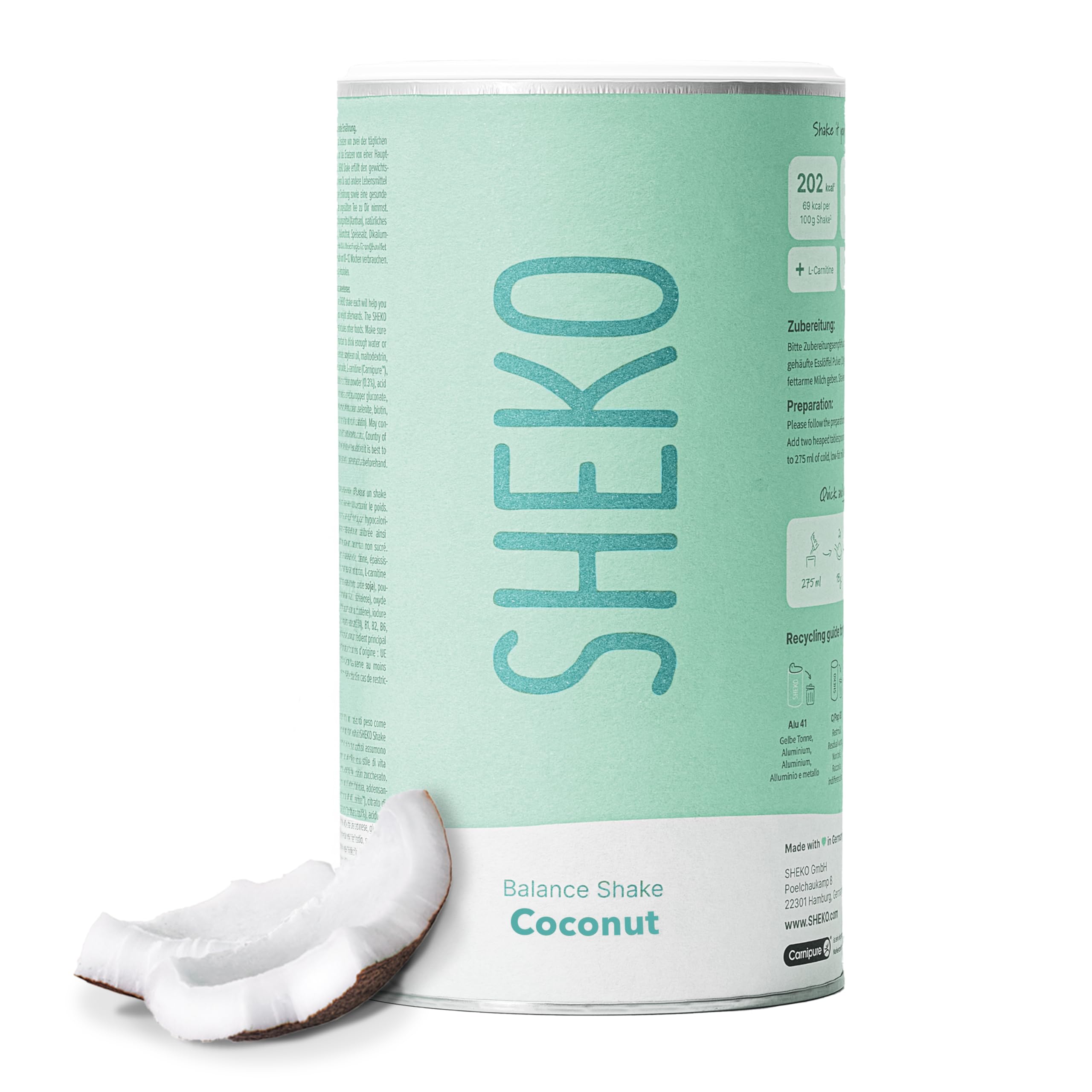 SHEKO Balance Shake Kokosnuss – Mahlzeitersatz &amp; Abnehmshake – 378 g – Amazon Angebot