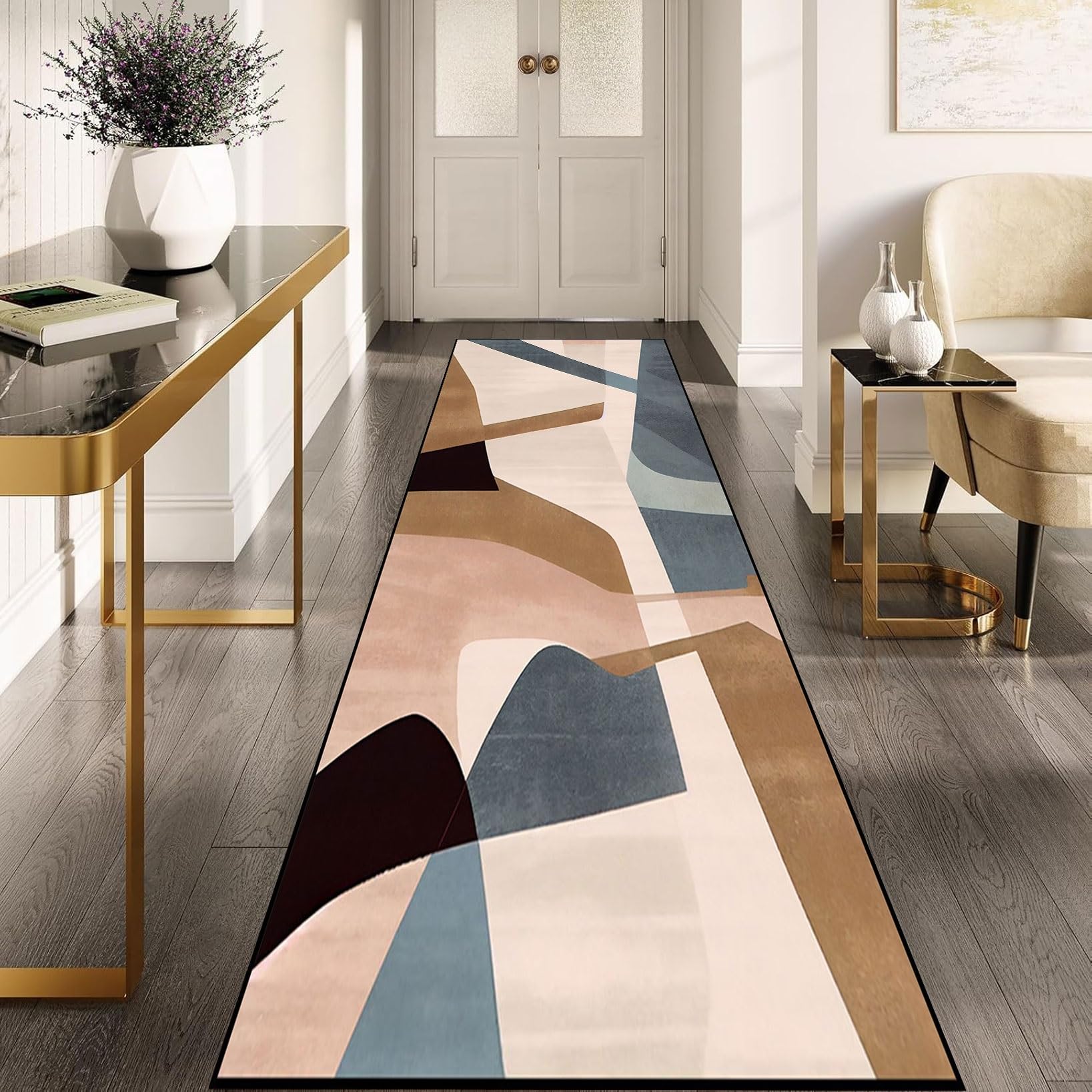 Tapis de passage sur mesure 75x140 cm lavable et antidérapant pour couloir et cuisine