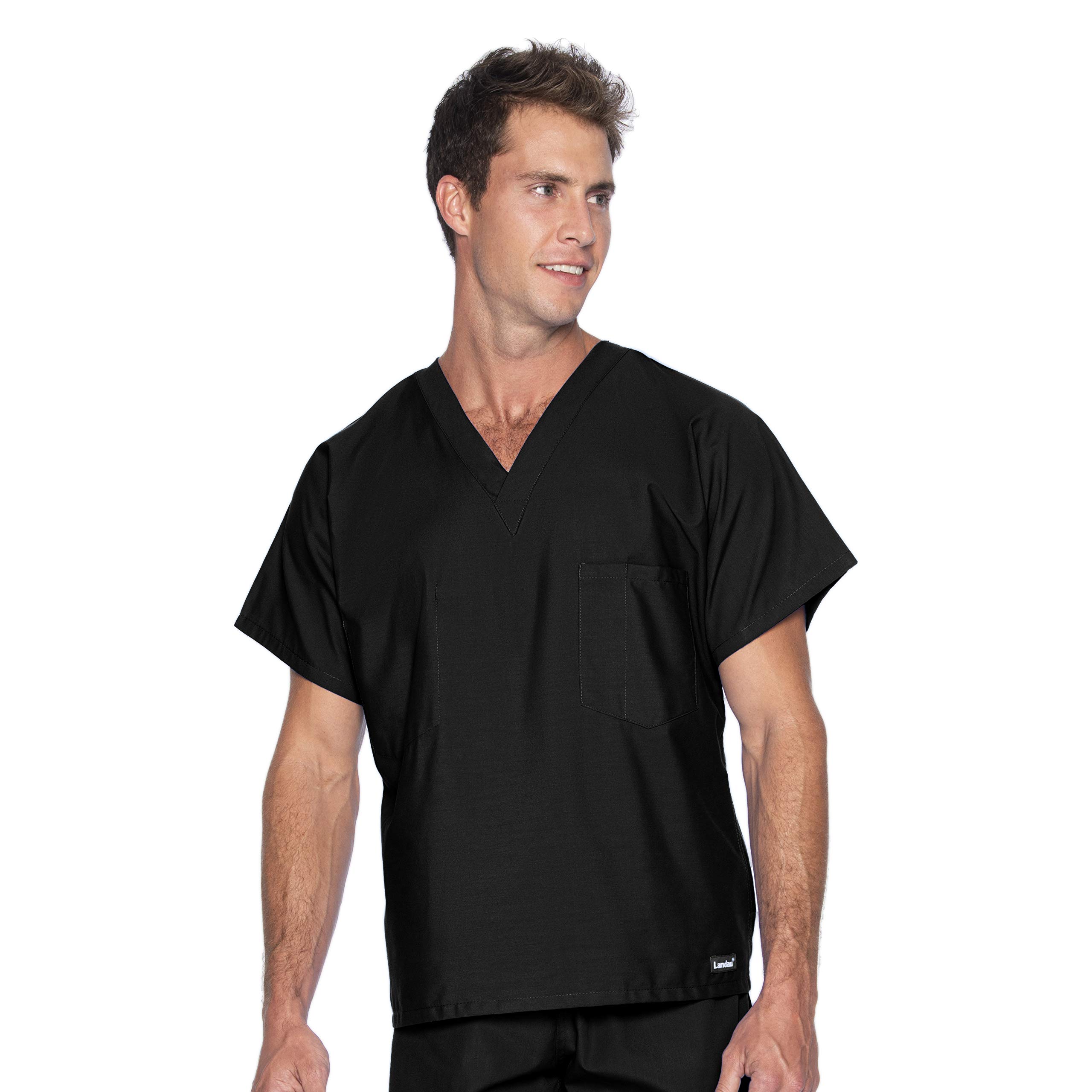 unisex-adult Landau Essentials Unisex Relaxed Fit 1-pocket V-neck Scrub Top 7502 Medical Scrubs Shirt (pack of 1)