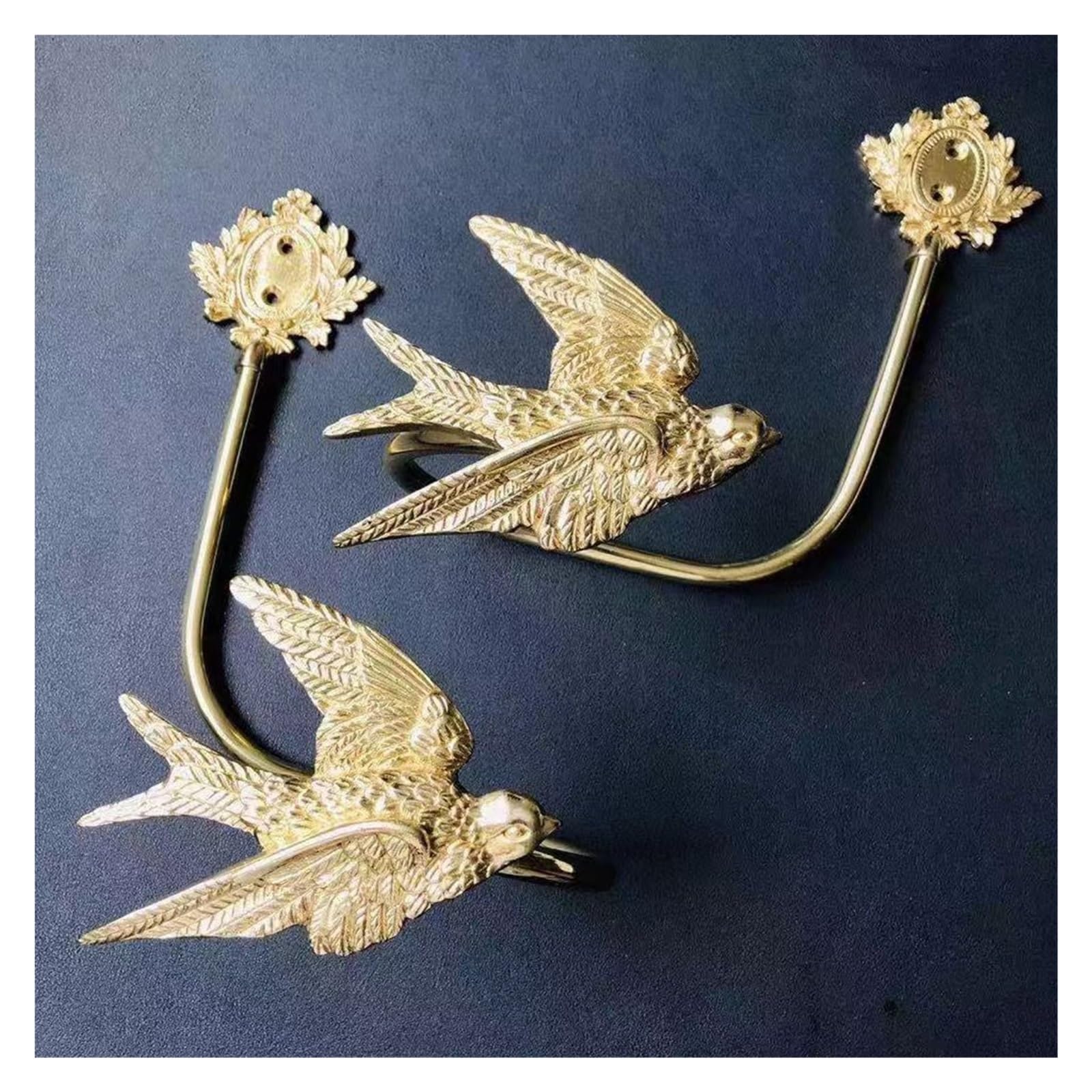 Brass Curtain Tieback Hook Full Copper Wall Curtain Hook Orchid Bow Shape Buckles Holdbacks Mounted Decoration Hanger(R PAIR)