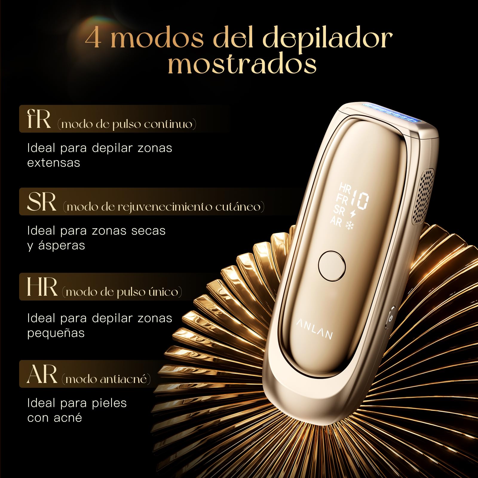 26J Depiladora Laser con Función de Refrigeración, ANLAN 5 Pulses IPL Depiladora de Luz Pulsada 10 Niveles Energía, Maquina laser depilacion Casa para Mujer Hombre, Rostro Bikini Axilas Cara Cuerpo