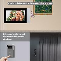 Vista 6 de Intercomunicador de timbre de video inteligente de 7 pulgadas, instalación simple de 2 cables y monitor táctil de 7 pulgadas, acceso remoto a