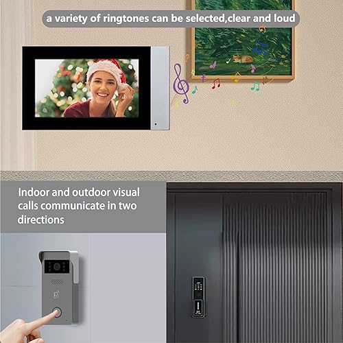 Miniatura 6 de Intercomunicador de timbre de video inteligente de 7 pulgadas, instalación simple de 2 cables y monitor táctil de 7 pulgadas, acceso remoto a