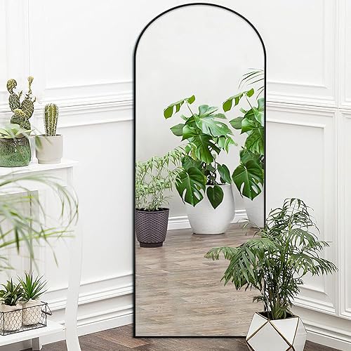 Miniatura 2 de NeuType Espejo arqueado de longitud completa de pie, colgado o apoyado contra la pared, espejo grande de gran tamaño para dormitorio, espejo de