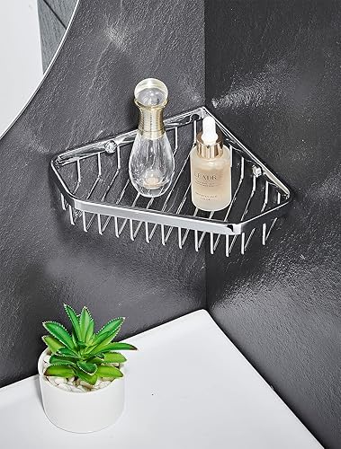 Miniatura 2 de Cesta esquinera para ducha, soporte para champú para pared de ducha, estante interior de ducha, organizador de baño, material de latón macizo en