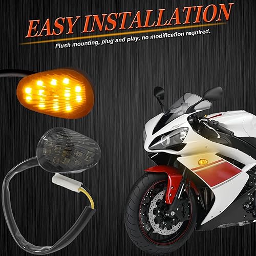 Miniatura 3 de Luz intermitente LED ahumada de montaje empotrado para motocicleta, compatible con Yamaha YZF R1 2002-2008 R3 2015-2016 R6 2003-2016 R6S 2006-2009,