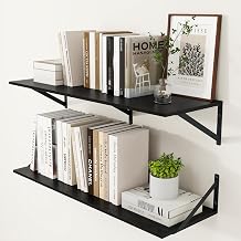 Heimlove 36W x 12D Deep Floating Shelves Set of 2 Black