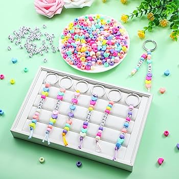 Amazon.com: Landical 564 Pcs DIY Bead Keychain Kit Key Chain