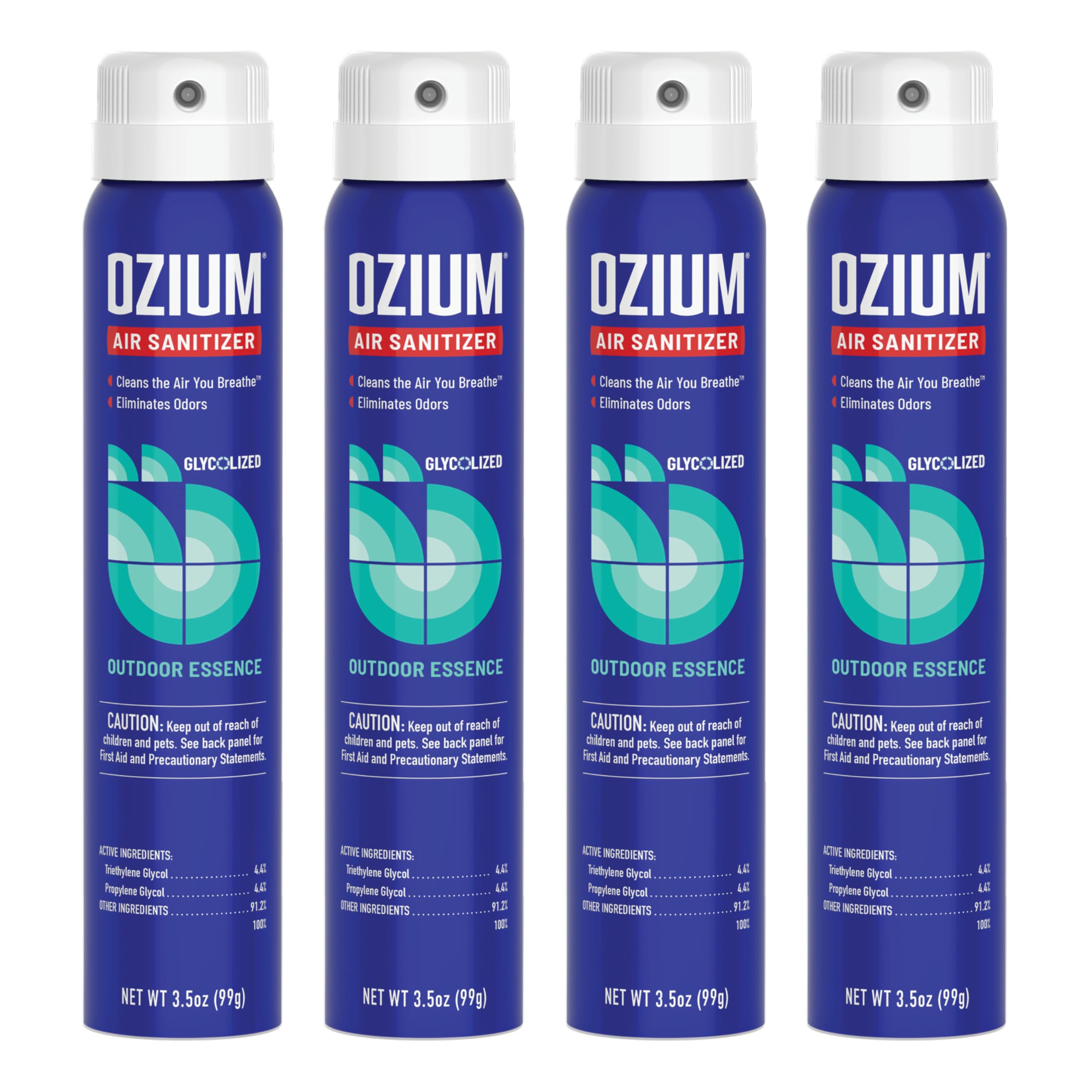 Ozium 3.5 Oz. Air Sanitizer & Odor Eliminator 4 Pack for Homes, Cars, Offices and More, Outdoor Essence, 4 Pack, MULTI