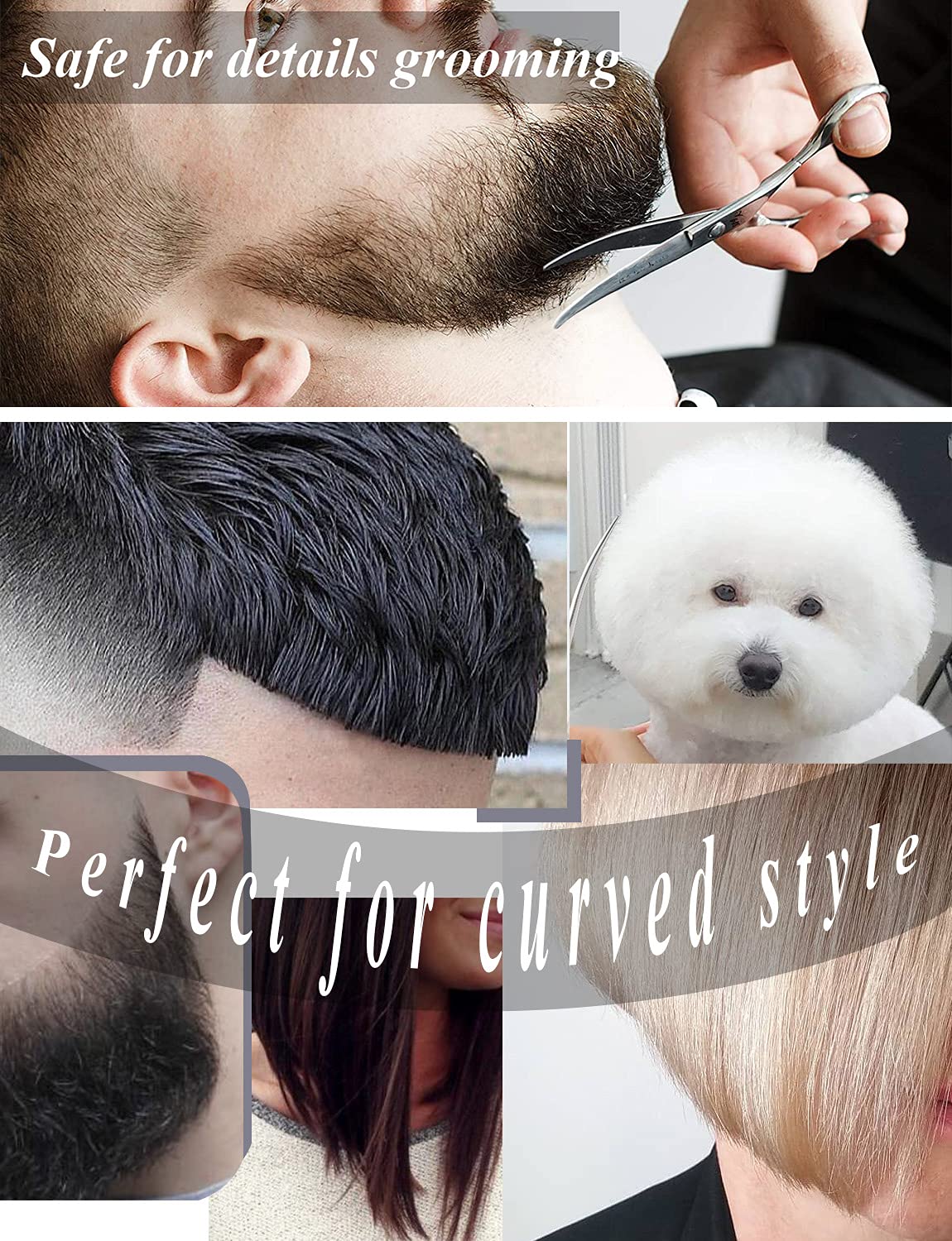 Tijeras profesionales de pelo – Tijeras curvadas – Tijeras de corte de pelo de peluquería – Tijeras de corte de pelo de 15 cm para salón – Hecho de acero inoxidable con tornillo de ajuste fino