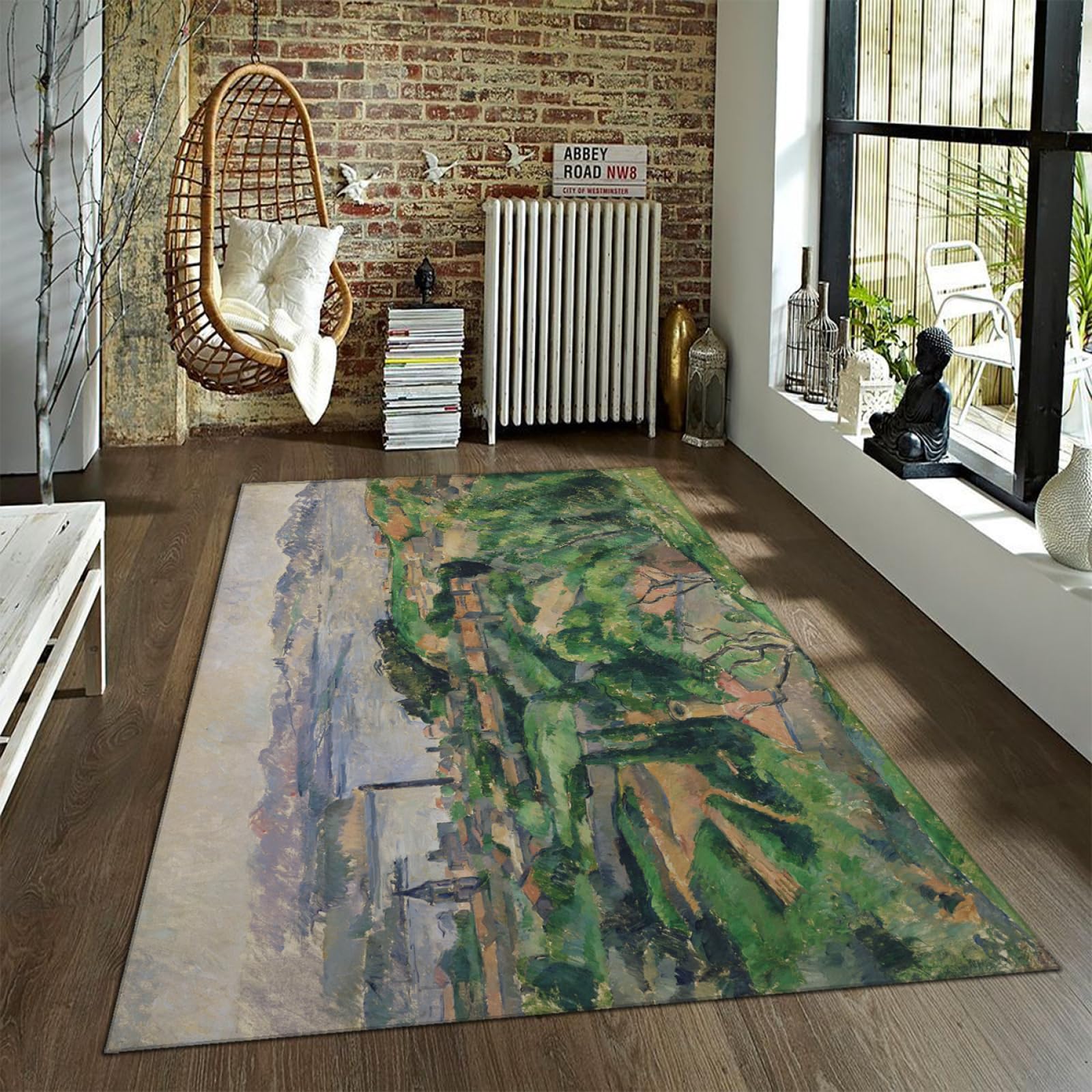 Tapis pour chambre à coucher et salon style Paul Cézanne 60x180cm baie de Marseille Saint-Henri