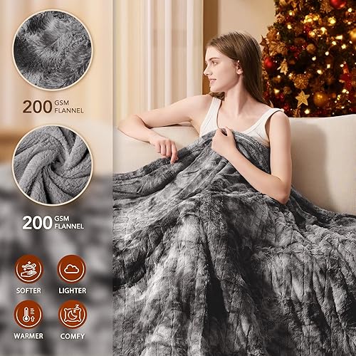 Vista 290 de Homemate Manta térmica eléctrica de 50 x 60 pulgadas, manta térmica de 1/2/4/6/8 horas de apagado automático, 10 niveles de calor, protección contra