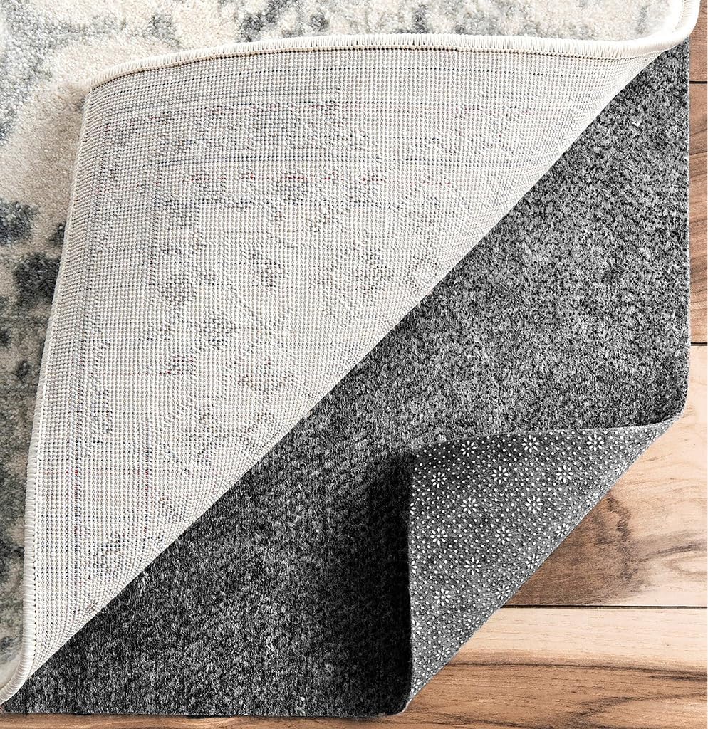 6x9 Feet Gray Rug Pad – 1/3 Inch Thick, Non-Slip, Cushioned Support for Hard Floors