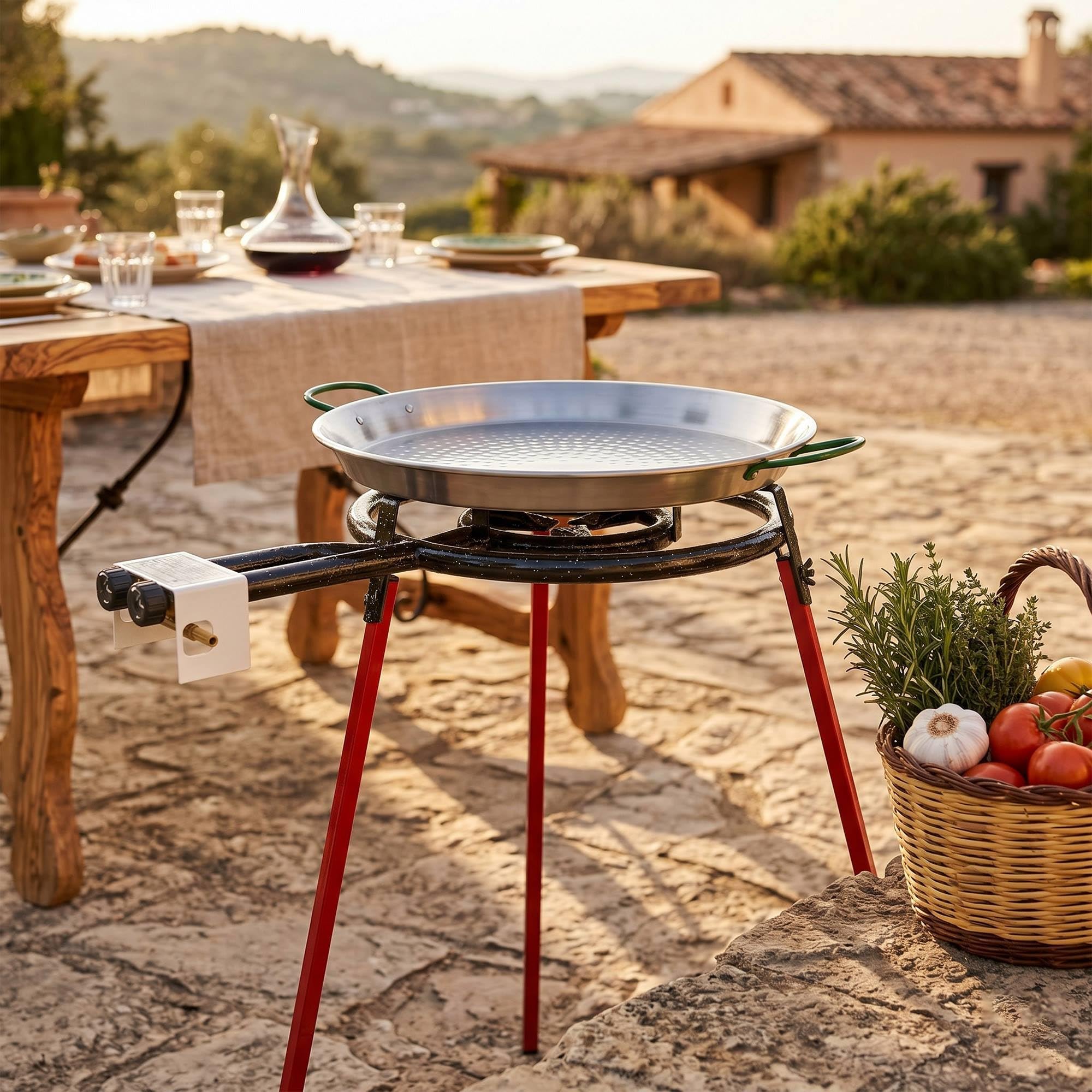 San Ignacio Set paella lucidata 46 cm bruciatore 400 mm collezione LA DEHESA