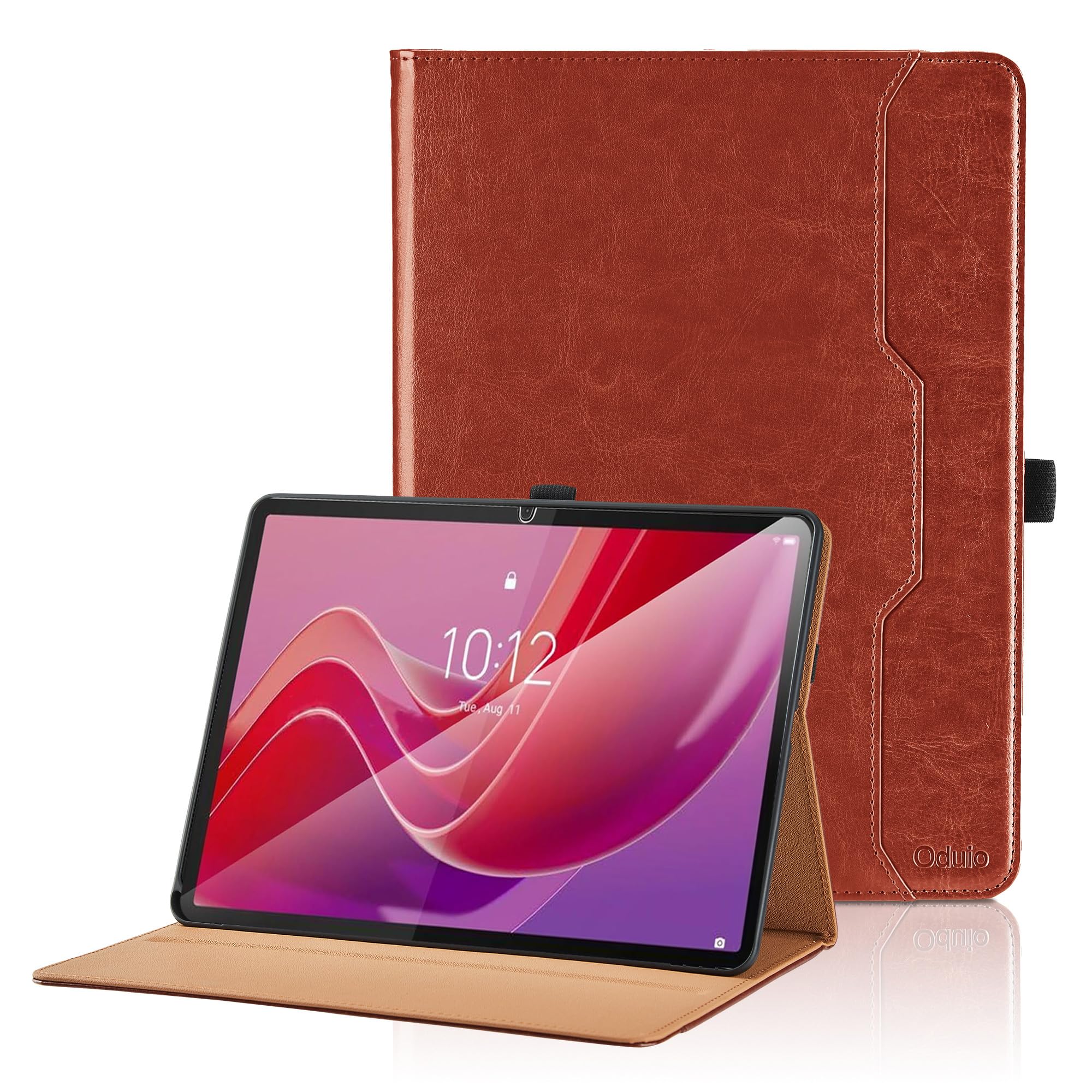 Case for Lenovo Tab M11 (TB-330FU/TB-331FC)/Tab K11 LTE 11 Inch 2024 - PU Leather Business Folio Case with Hand Strap and Pocket, Auto Wake/Sleep