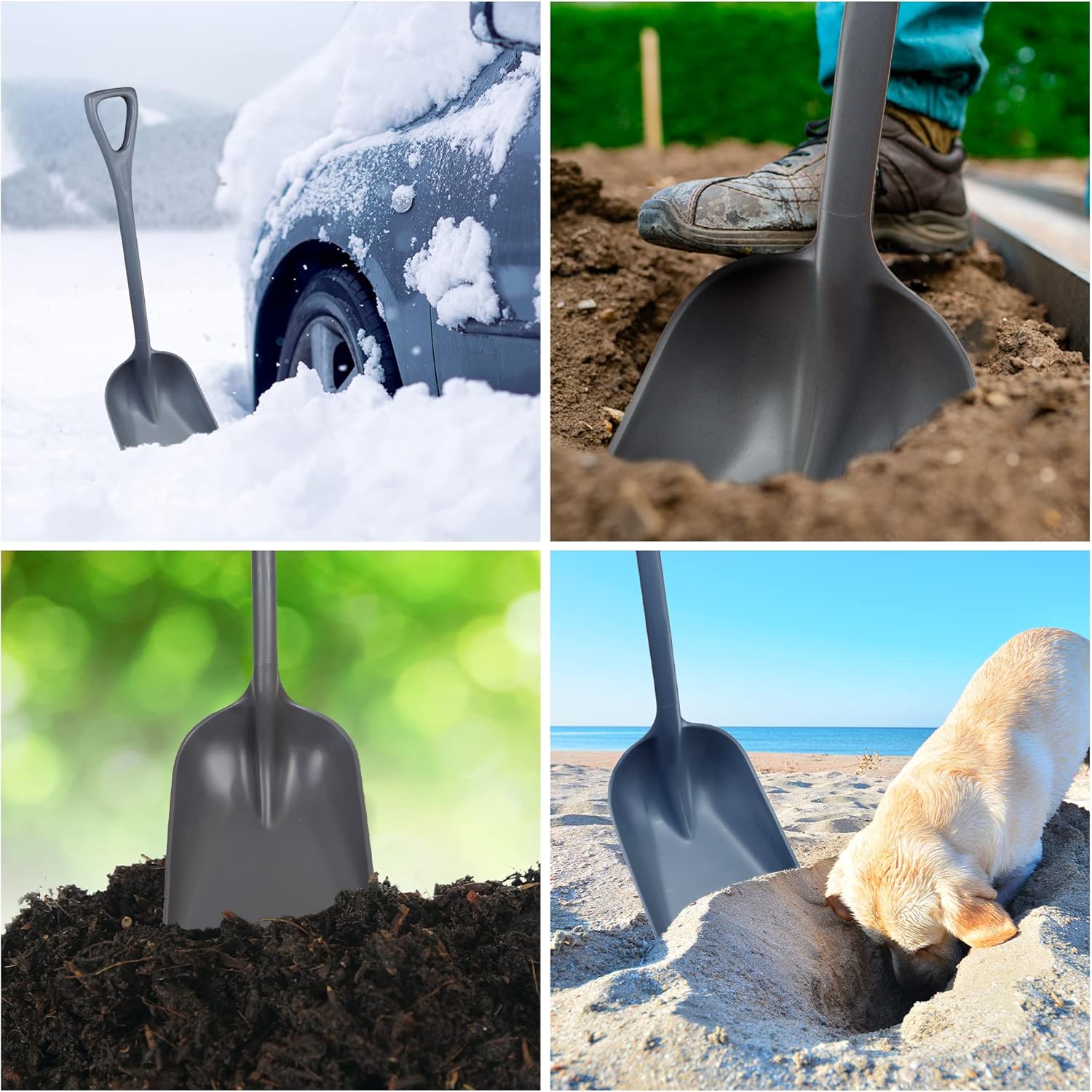 Remco 6981RG Grey Polypropylene Industrial Hygienic Shovel, 24" Blade : Patio, Lawn & Garden