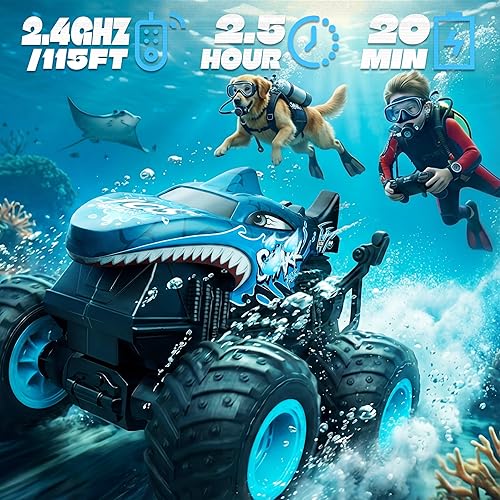 Miniatura 5 de BEZGAR Juguetes de Camiones Monstruo - Camión Monstruo de Control Remoto con Luz y Música, Juguetes de Dinosaurios para Niños, Camión RC a Escala