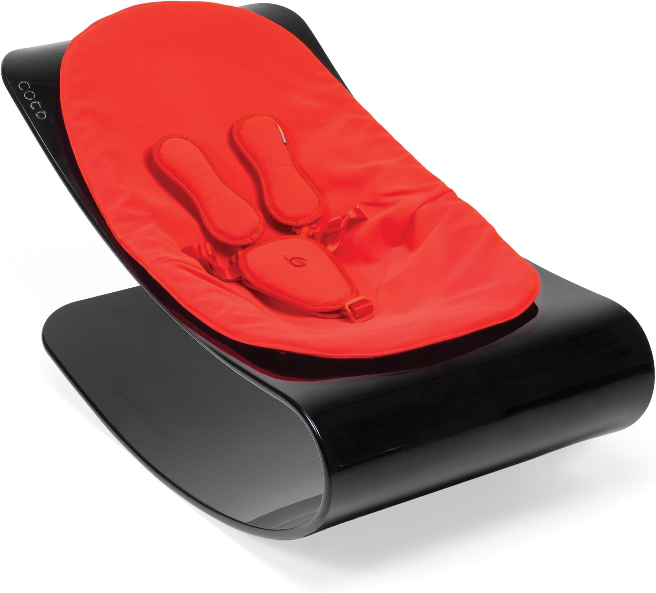 Bloom Coco Plexistyle Baby Lounger with Seat Pad, Black Frame, Pad Rock Red (Leatherette) (Discontinued by Manufacturer)
