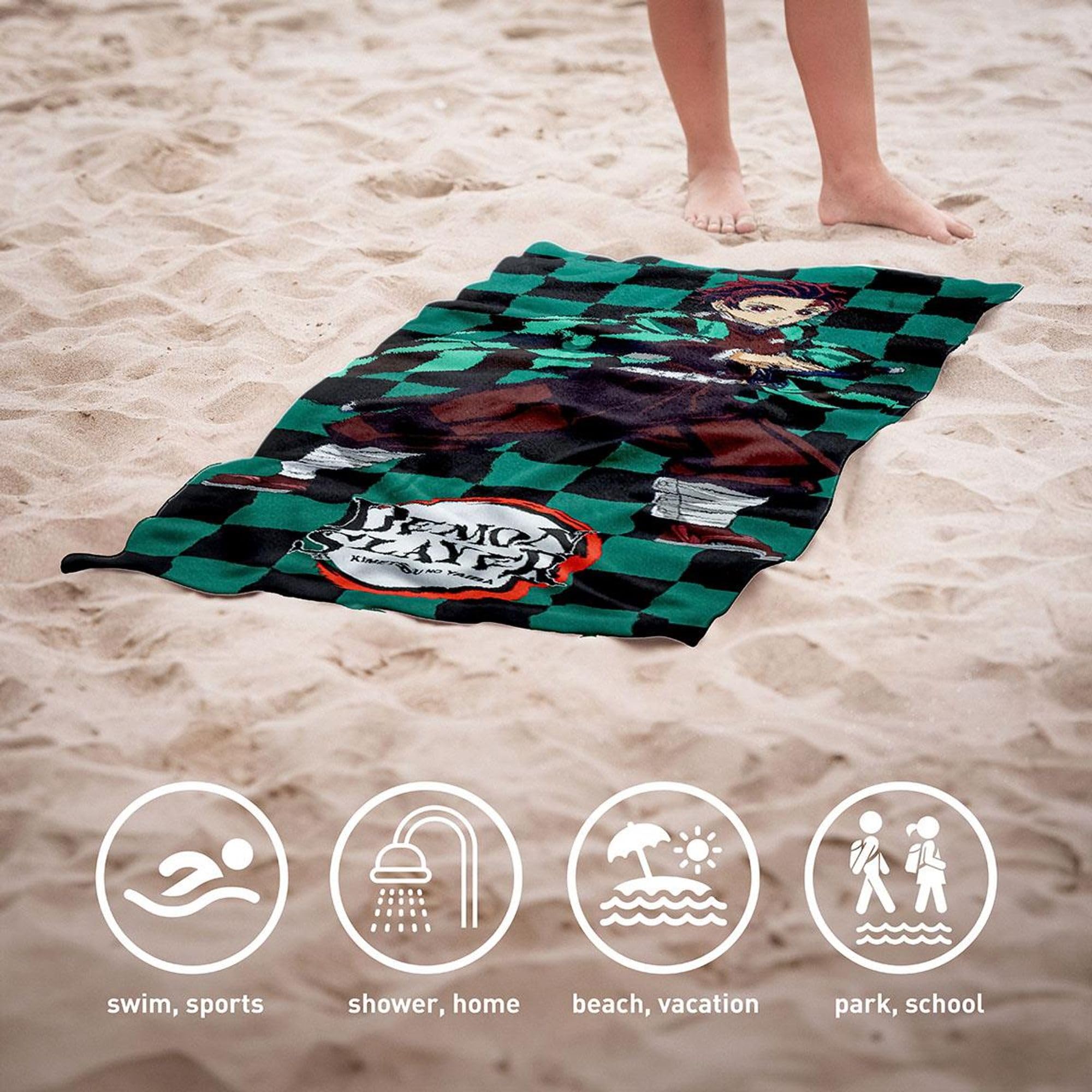 Serviette De Bain Enfant Demon Slayer Tanjiro - 70x140cm - 100% Polyester 240 GSM