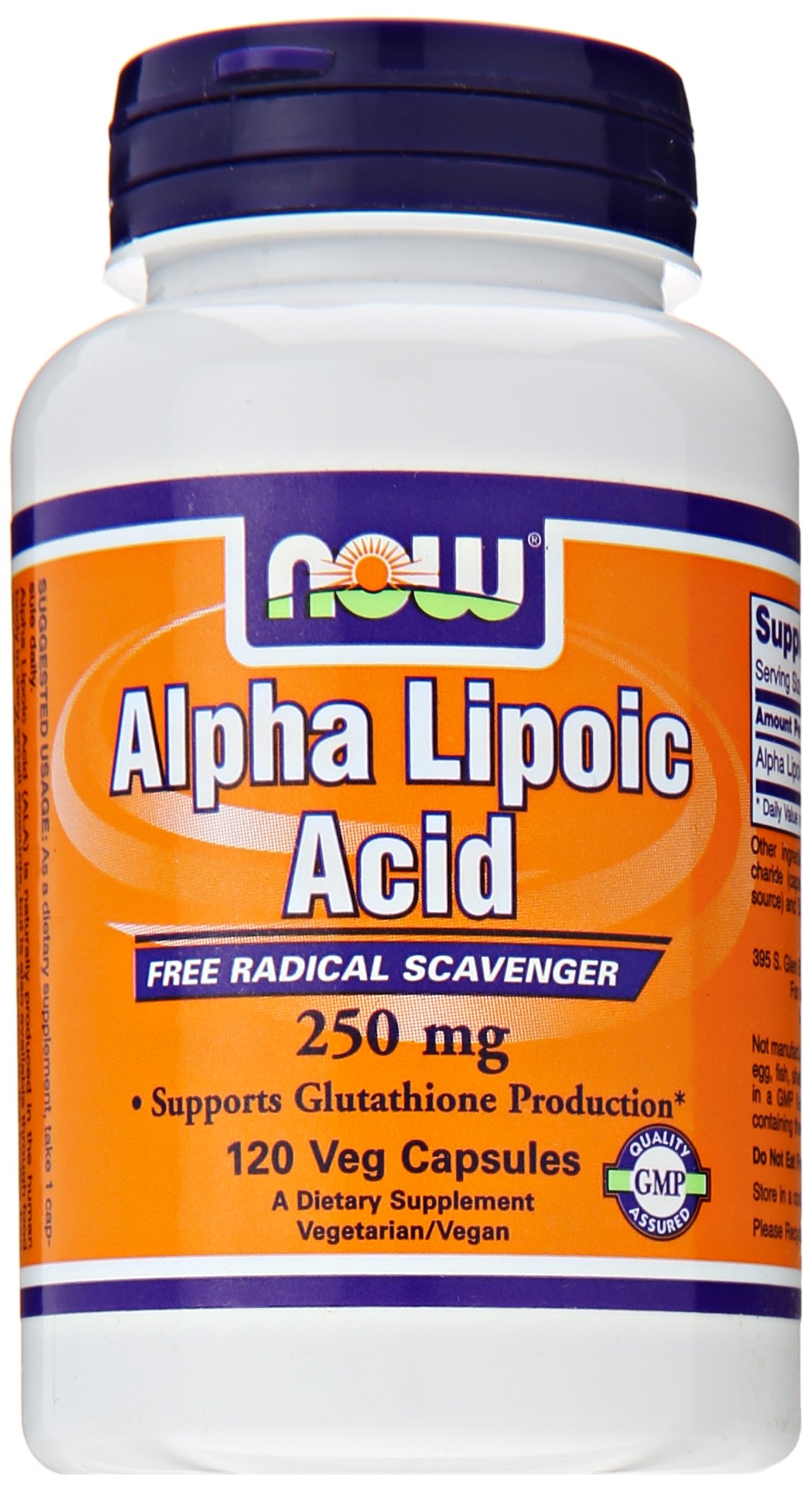NOW Foods Acido alfa lipoico VCaps, 250 mg, 120 Conteggio