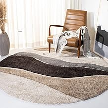 GEM CARPETS Round Shaggy Carpet ? Soft & Fluffy Plush Rug for Living Room, Bedroom & Home D?cor ? Anti-Skid & Durable Mat - (Multicolor, 4X4 FEET)