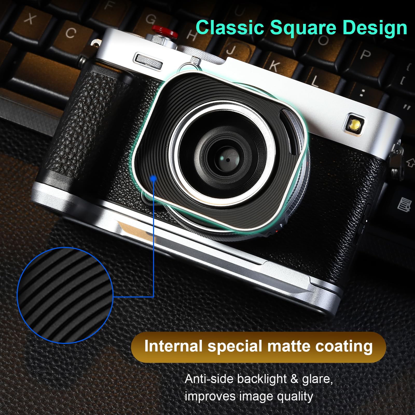 Amazon.com : Haoge Metal Squaret Lens Hood for Fujifilm XE5 XF