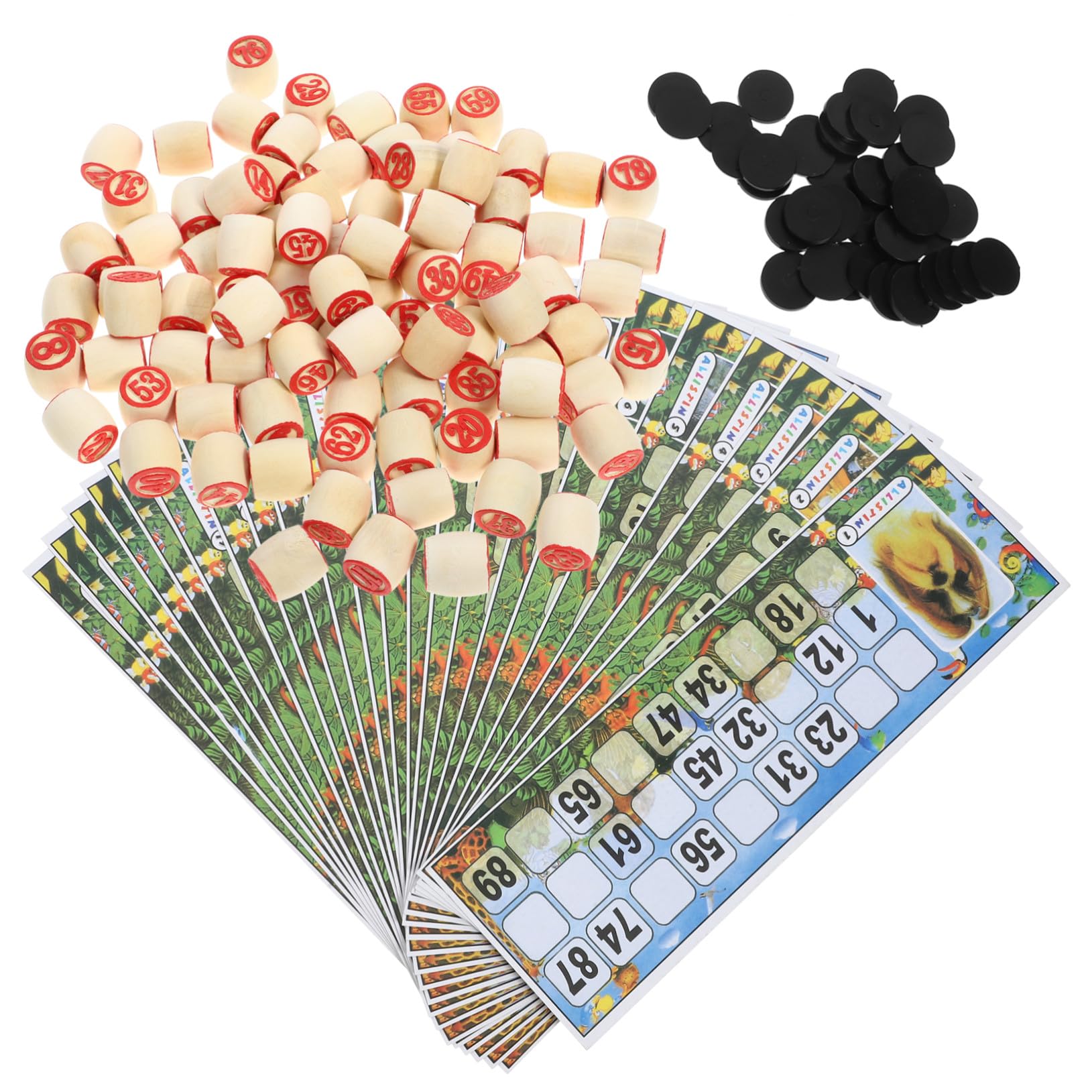 Jeu de Bingo Intéressant Ambiance Halloween en Bois pour Adultes, Loto