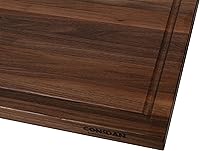 Vista 4 de CONSDAN Tabla de cortar de nogal para cocina, madera dura cultivada en EE.UU., 20 x 15 pulgadas, con asa interior invisible, preacabada con aceite