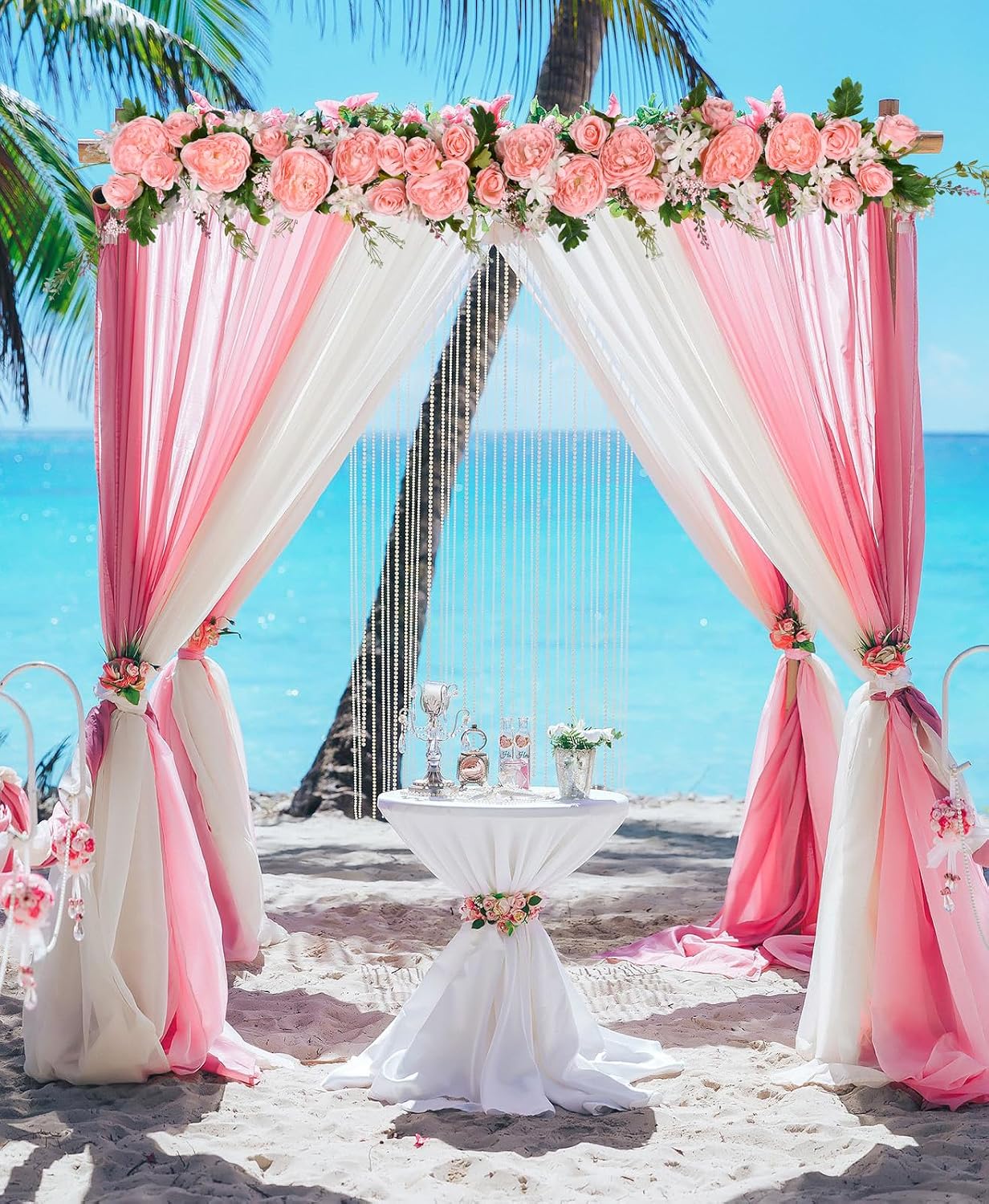 Condition photo showing As Is for dearhouse 2pack artificial peony flower garland - silk peony garland with pink flowers for wedding party table decoration,6ft/strand pink 2