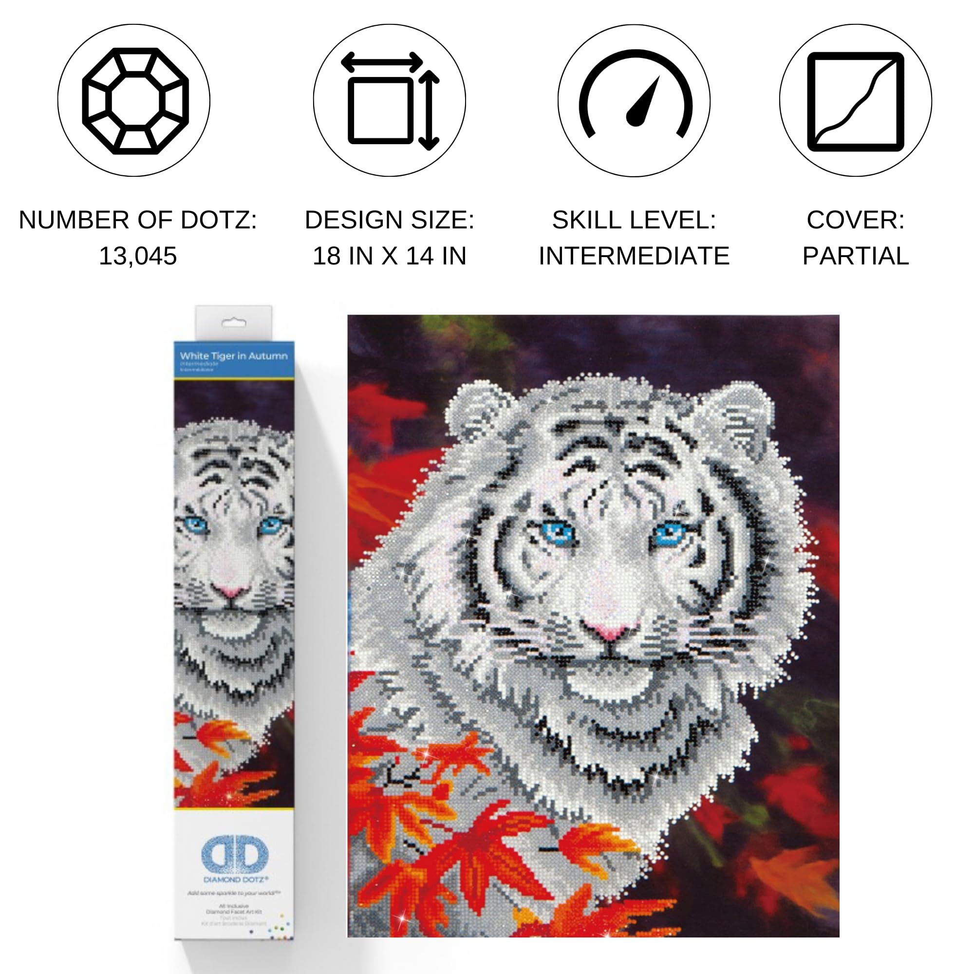 Amazon.com: DIAMOND DOTZ White Tiger in Autumn Animal Diamond